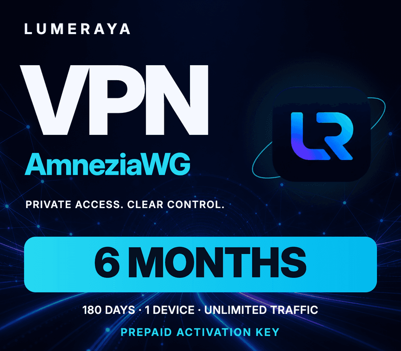 Lumeraya VPN - AmneziaWG 6-month Activation Code