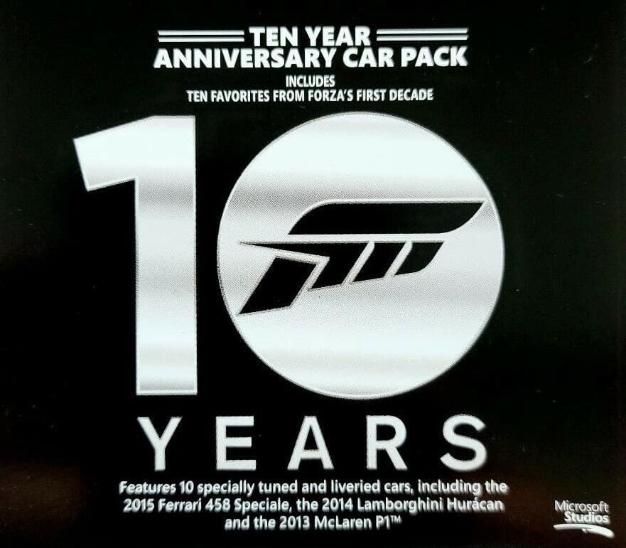Forza Motorsport 6 - Ten Year Anniversary Car Pack DLC XBOX One CD Key