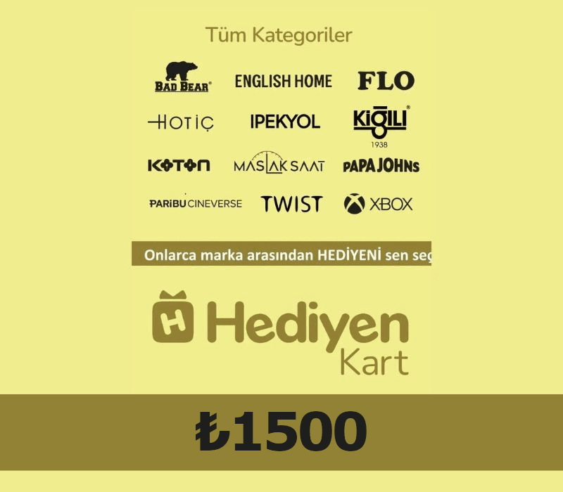 Hediyen KART - All Access ₺1500 Gift Card TR