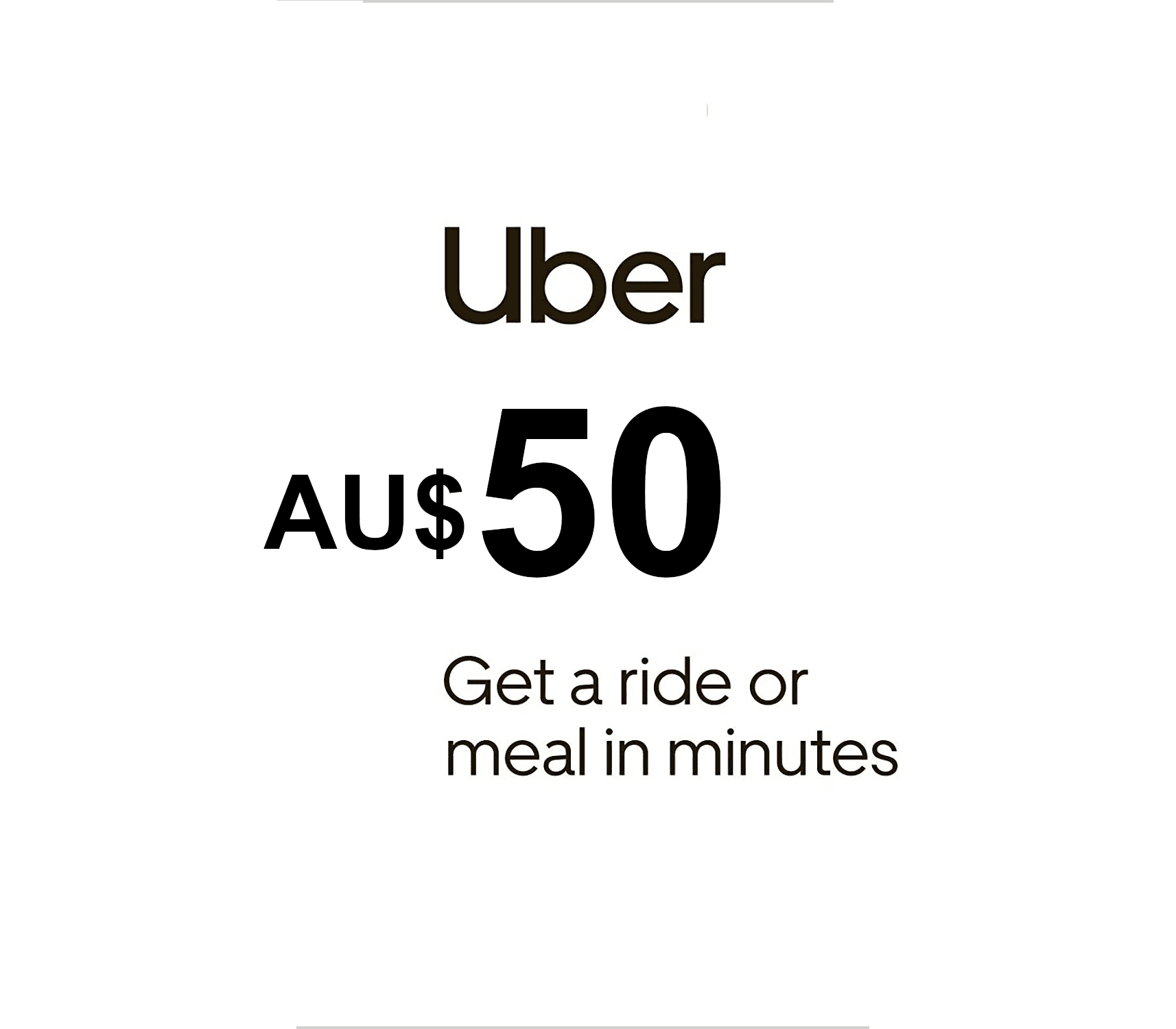 Uber AUD 50 Gift Card AU