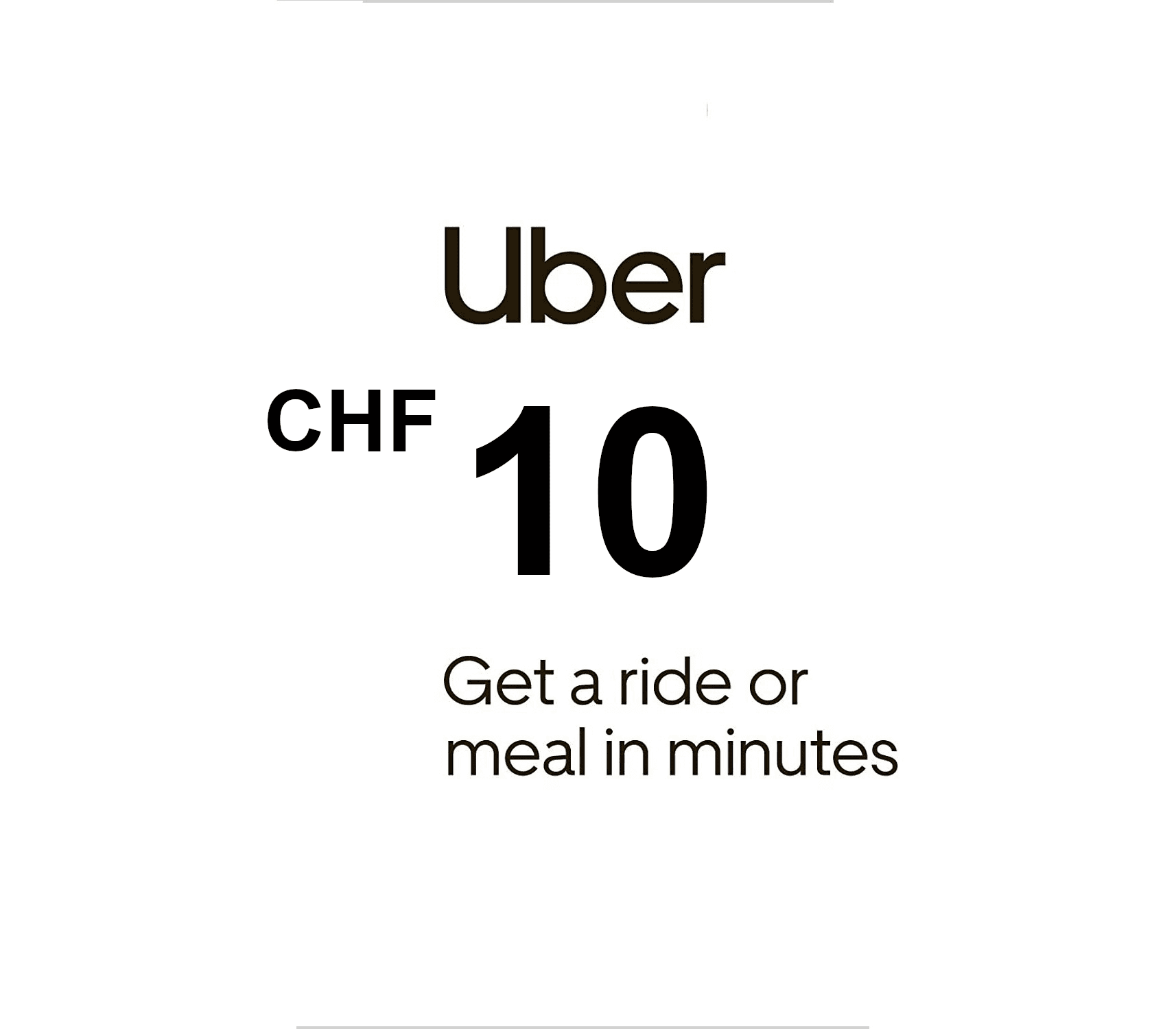 Uber 10 CHF CH Gift Card