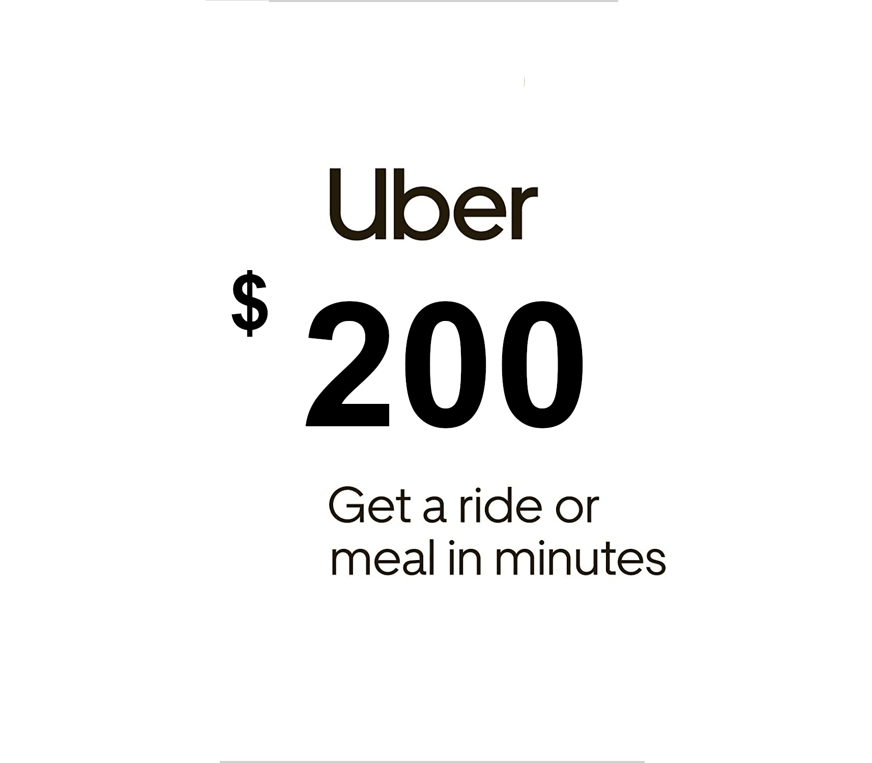 Uber USD 200 Gift Card US