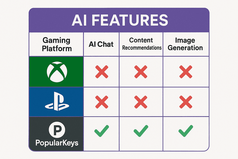 Comparison of video game platforms with AI integration