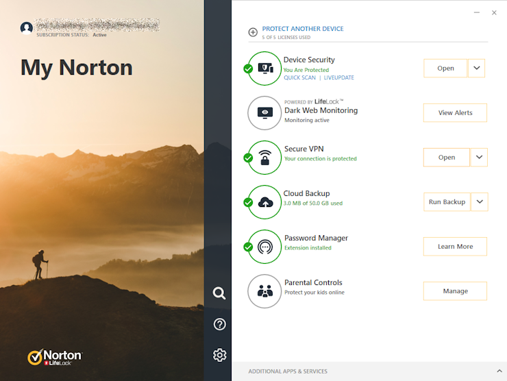 Norton Antivirus 360 Deluxe BR Non-subscription Key (1 Year / 5 Devices) screenshot 1