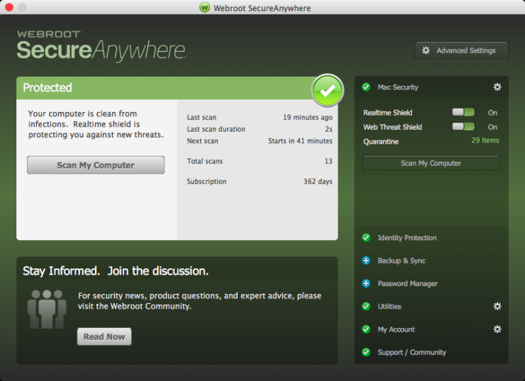 Webroot SecureAnywhere AntiVirus 2022 Key (6 Months / 3 Devices) screenshot 1