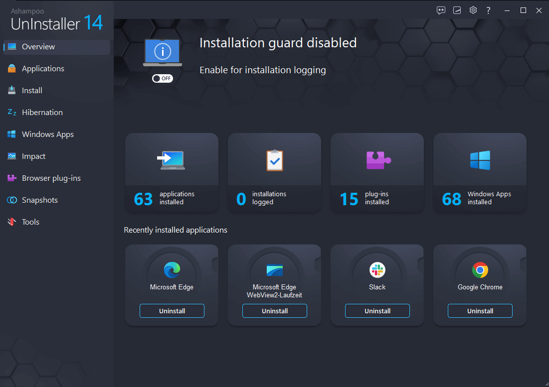 Ashampoo UnInstaller 14 Activation Key (3 PCs) screenshot 1