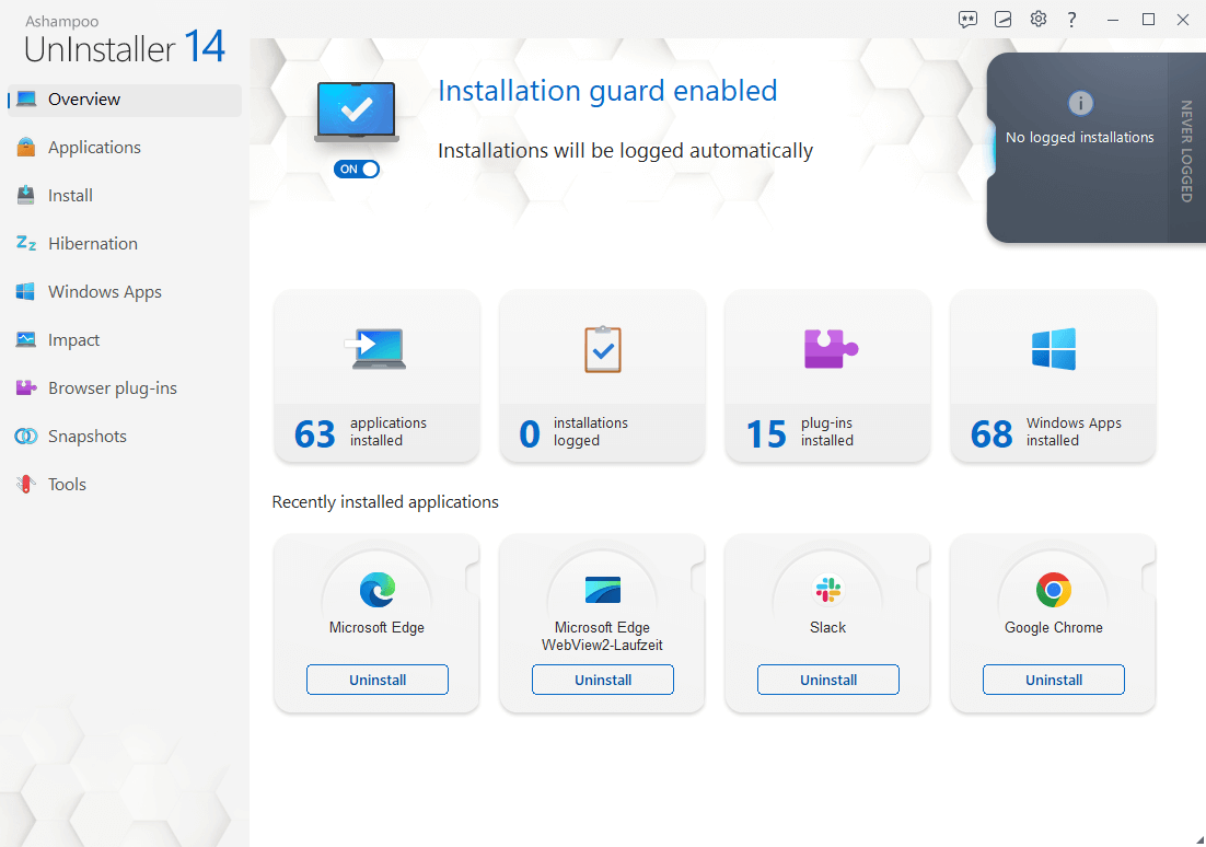 Ashampoo UnInstaller 14 Activation Key (3 PCs) screenshot 2
