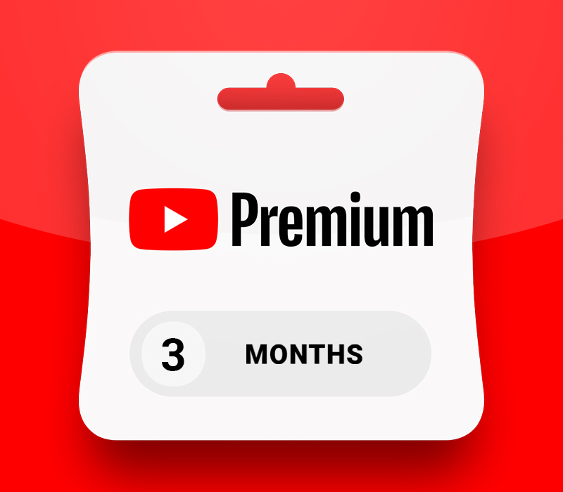 YouTube Premium 3 Months Trial AU/AR/BE/BR/CA/DK/FR/DE/HK/IN/ID/IT/MX/NL/PL/ZA/ES/SE/CH/TR/AE/UK/US Subscription Key (ONLY FOR NEW ACCOUNTS)