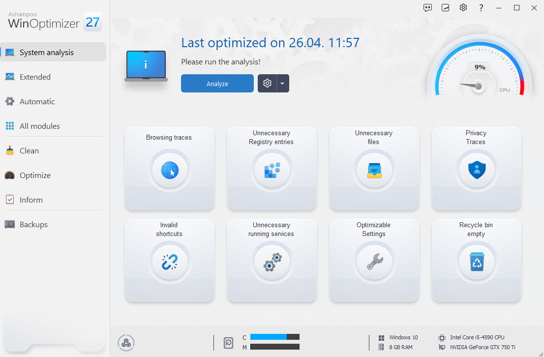 Ashampoo WinOptimizer 27 Key (3 PCs) screenshot 4