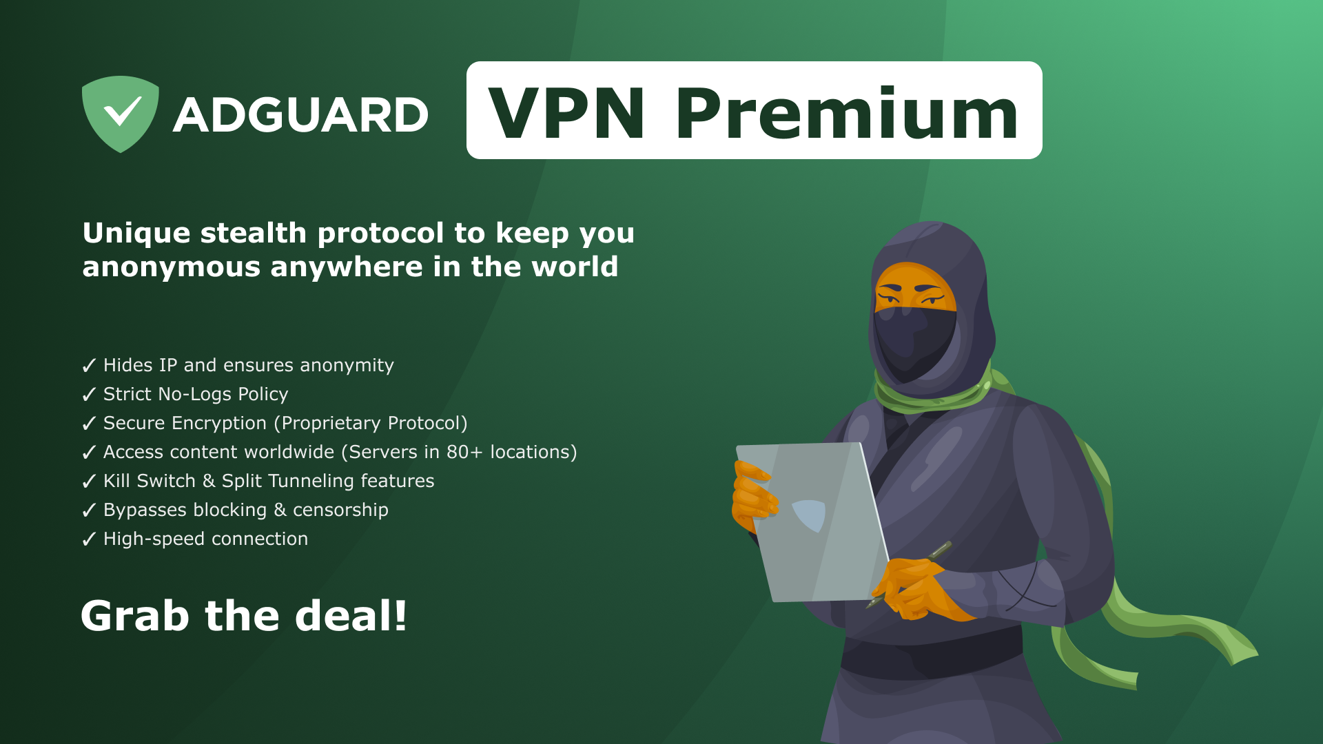 AdGuard VPN Premium Key (1 Month / 10 Devices) screenshot 1