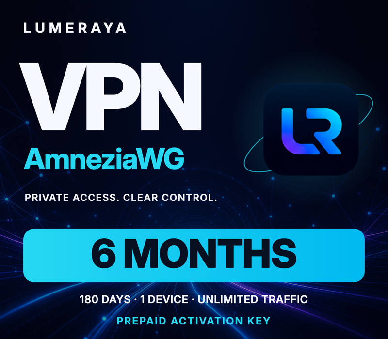 Lumeraya VPN - AmneziaWG 6-month Activation Code