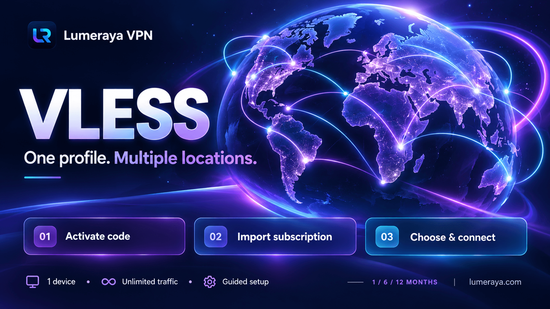 Lumeraya VPN - VLESS 12-month Activation Code screenshot 1