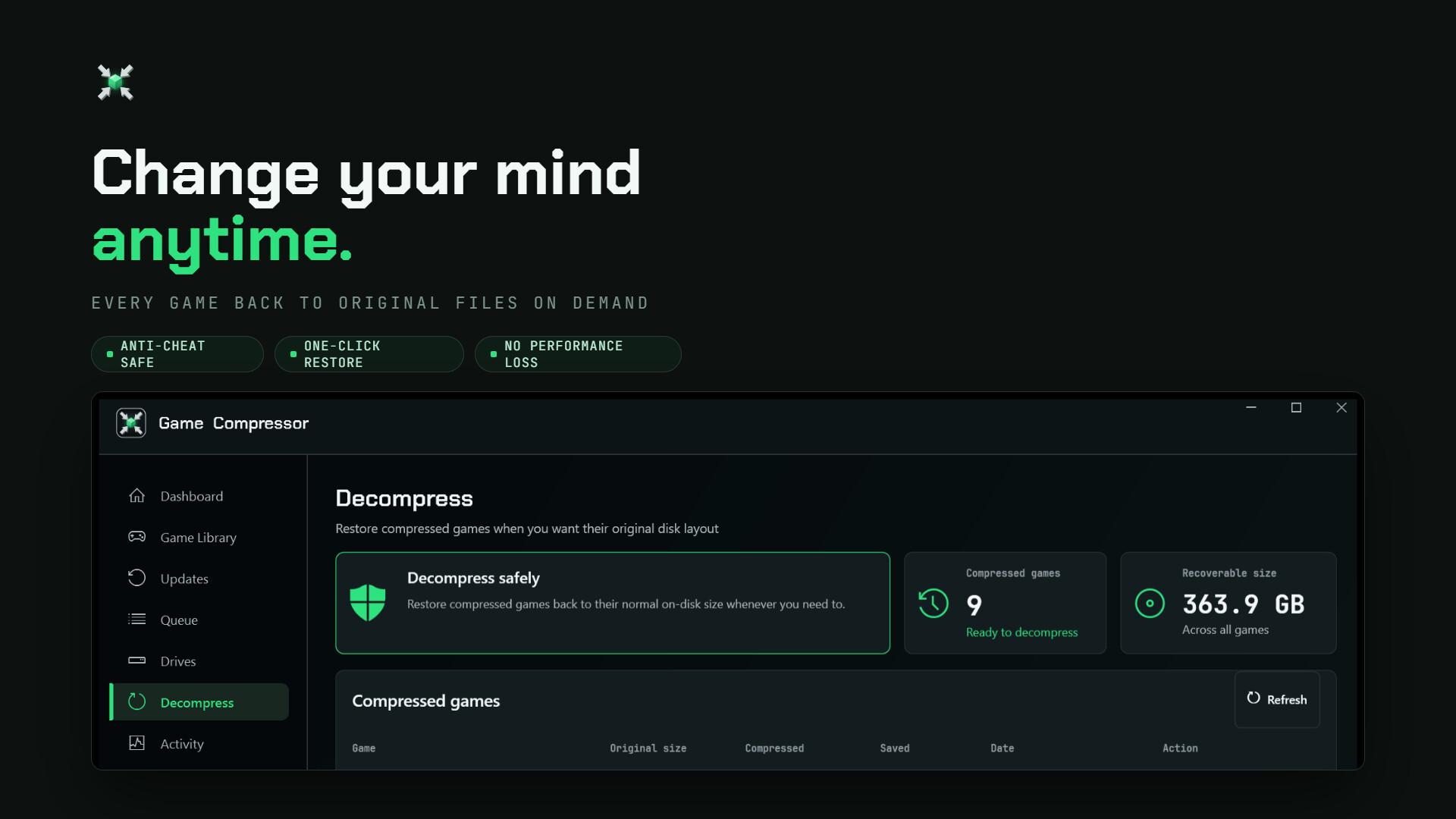 Game Compressor PC Steam CD Key screenshot 5
