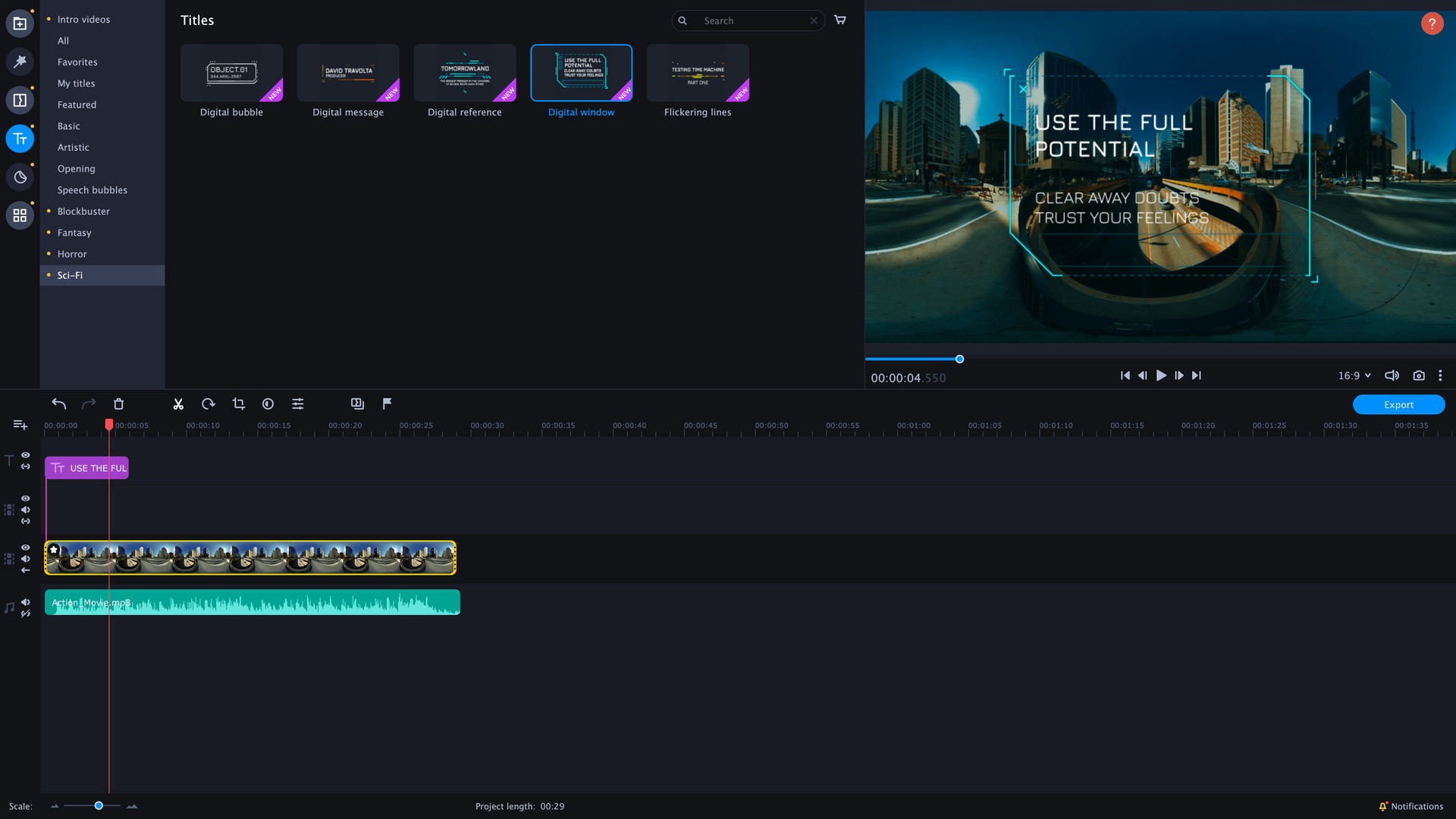 Movavi Video Editor Plus 2021 Effects - Cinematic Set DLC Steam CD Key screenshot 2