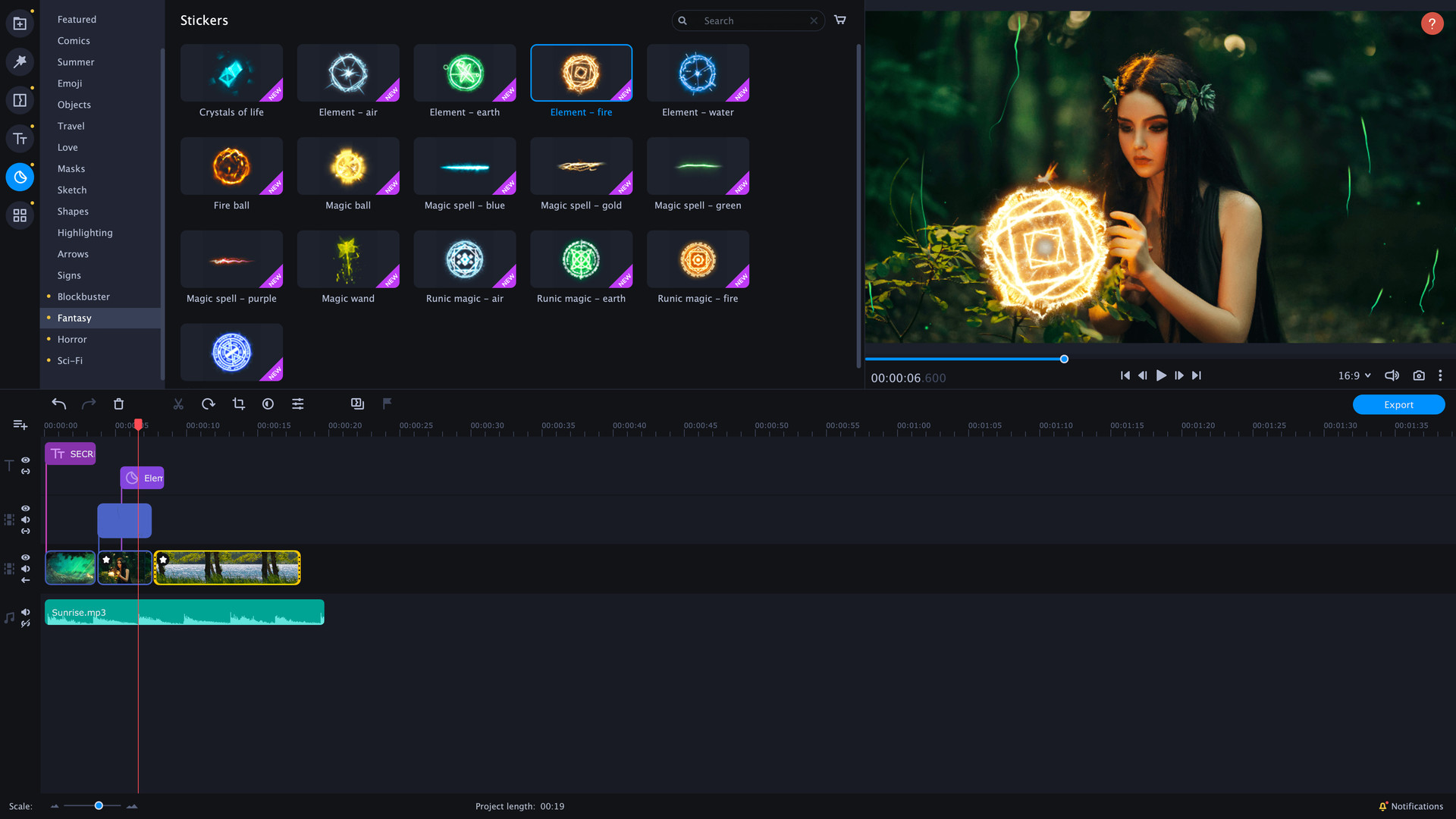 Movavi Video Editor Plus 2021 Effects - Cinematic Set DLC Steam CD Key screenshot 1