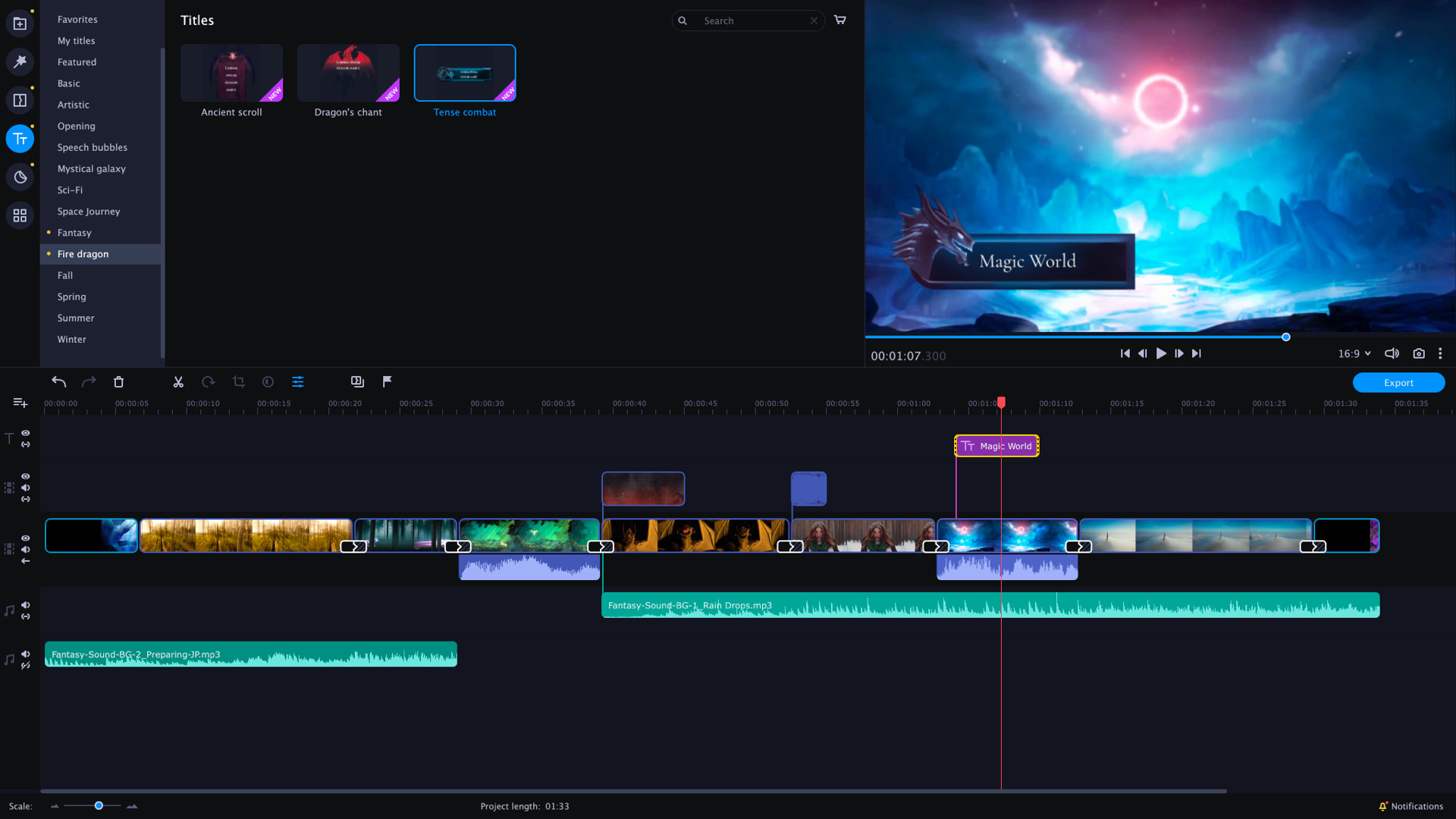 Movavi Video Editor Plus 2022 - Magic World Set DLC Steam CD Key screenshot 3
