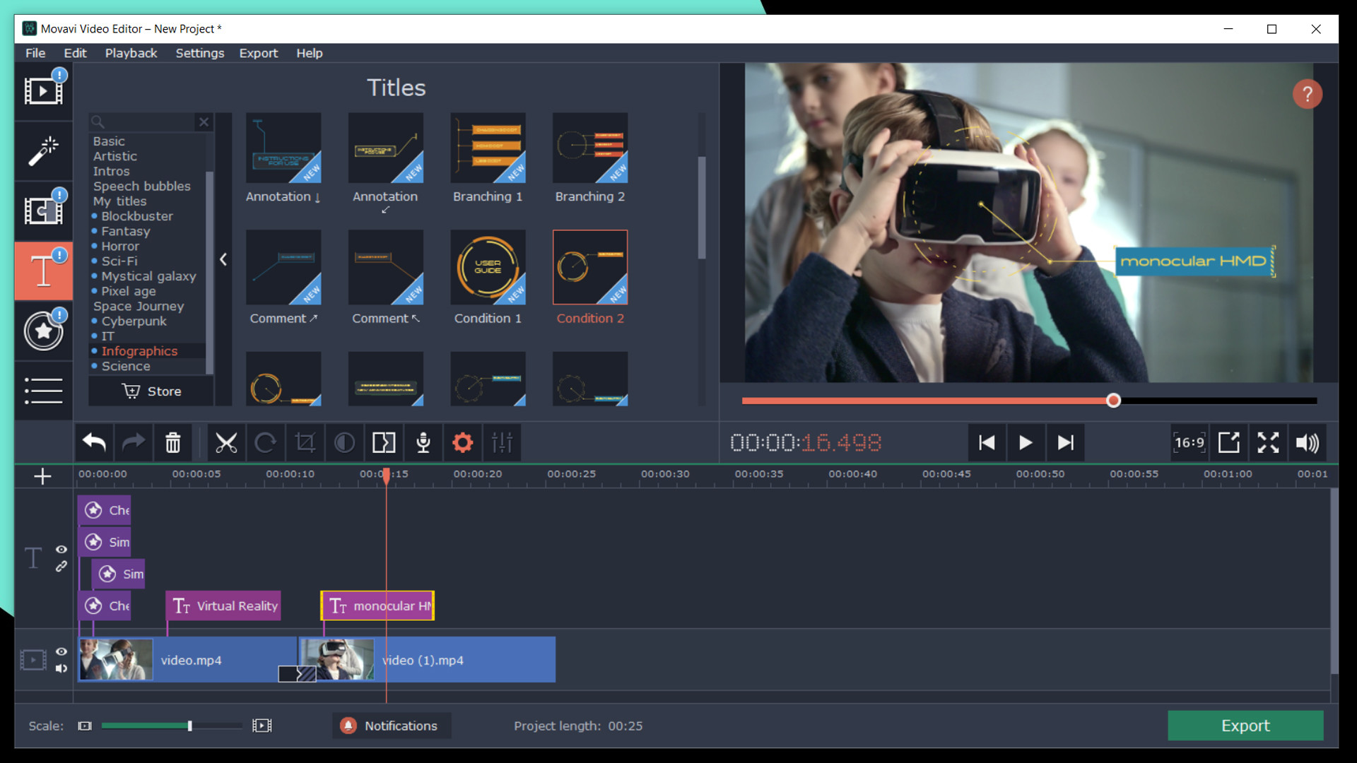Movavi Video Editor Plus 2020 - Technology Set Effects DLC Steam CD Key screenshot 4
