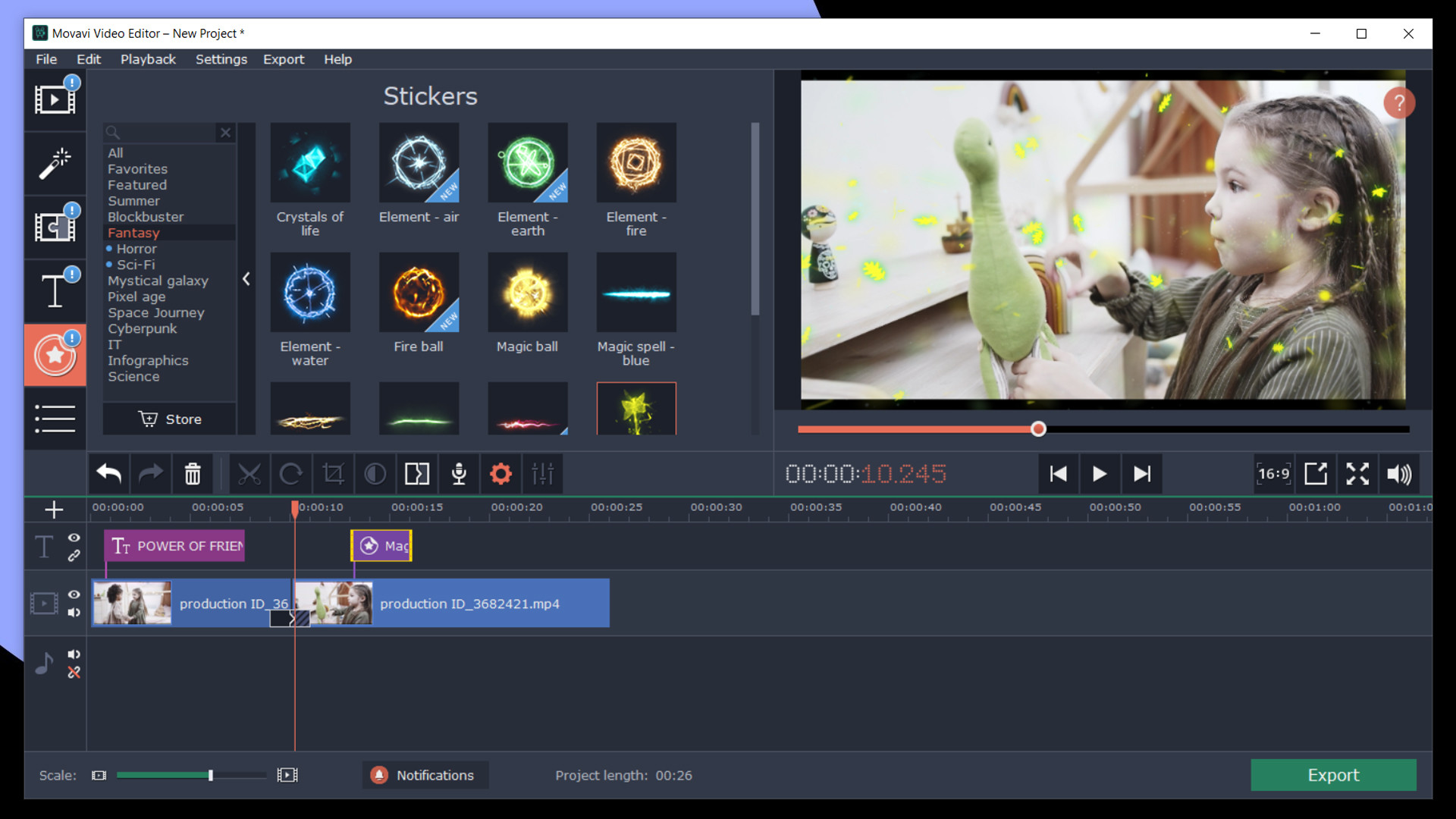 Movavi Video Editor Plus 2020 - Cinematic Set Effects DLC Steam CD Key screenshot 3