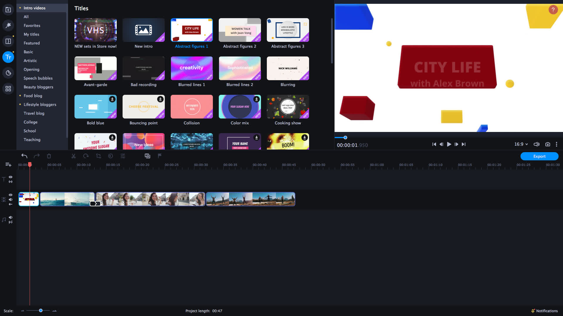 Movavi Video Editor Plus 2021 Effects - Trendy Intro Set Steam CD Key screenshot 1