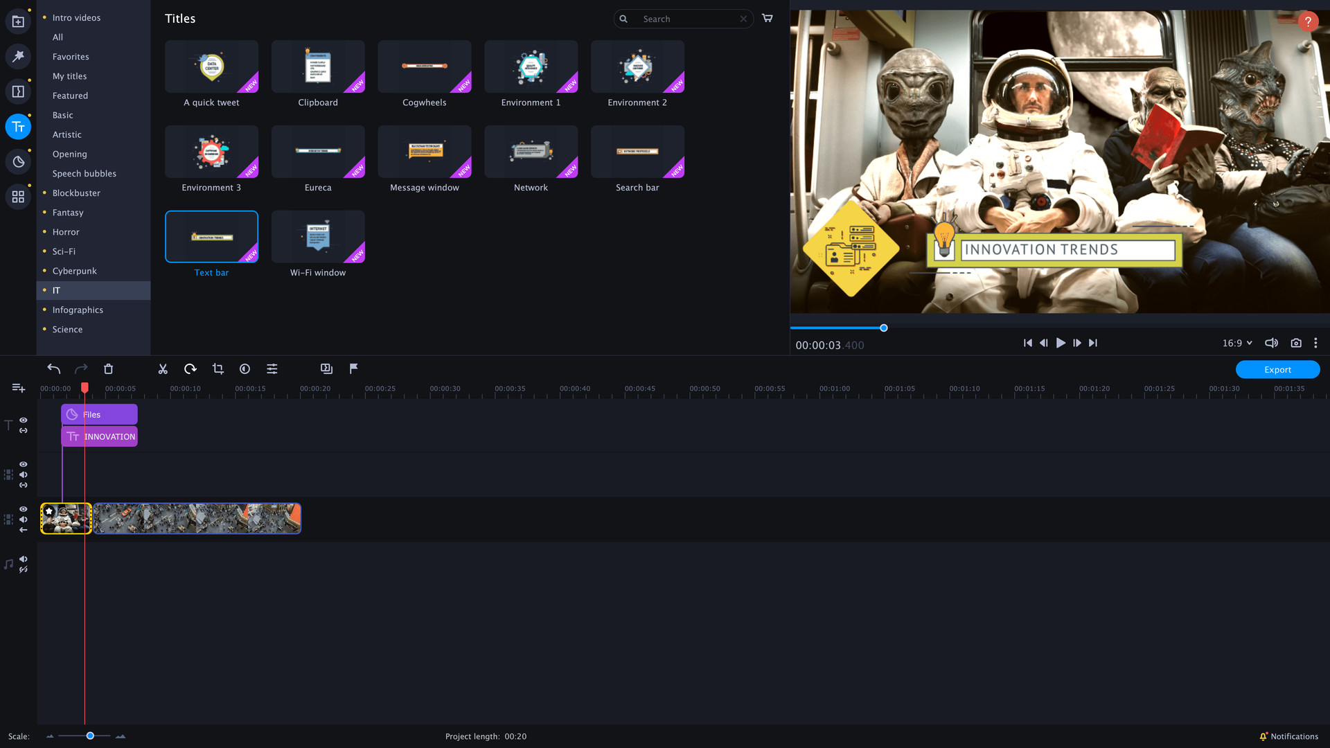 Movavi Video Editor Plus 2021 Effects - Technology Set Steam CD Key screenshot 3