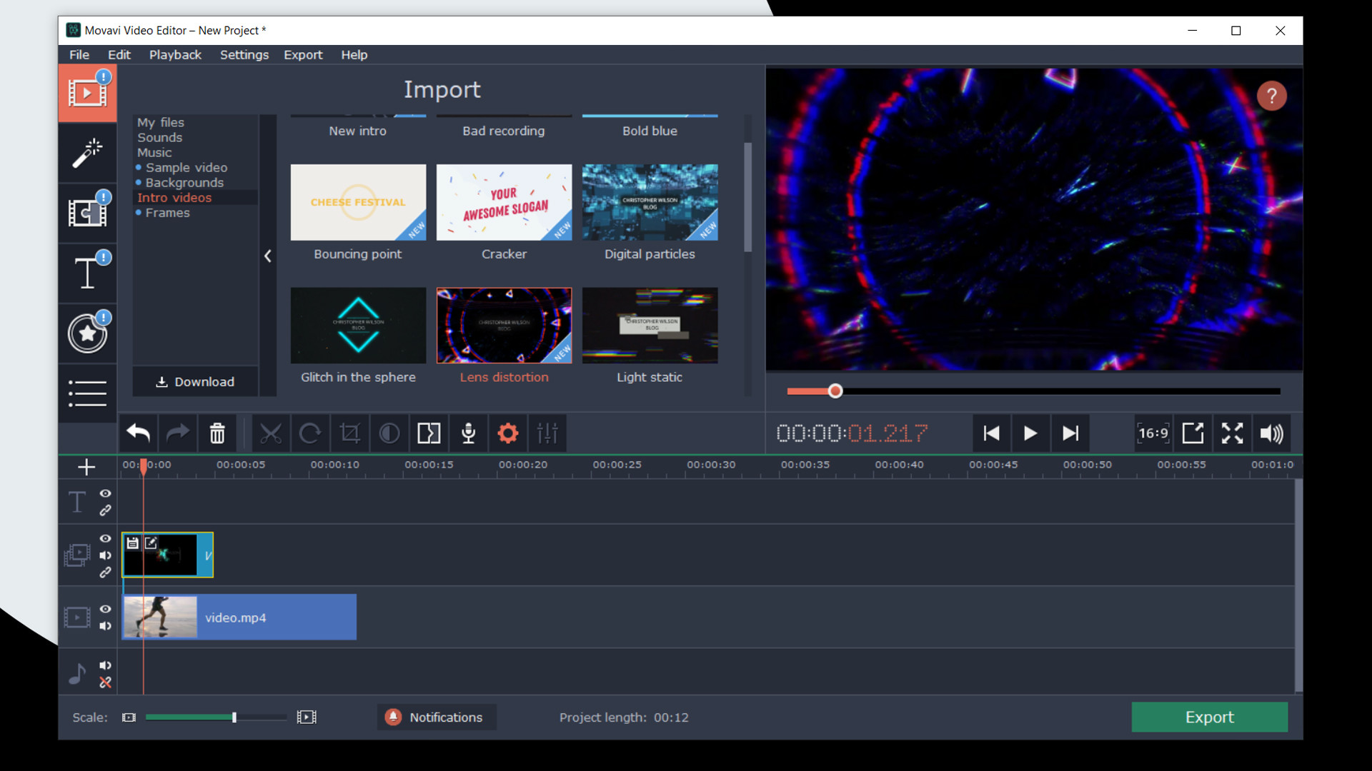Movavi Video Editor Plus 2020 Effects - VHS Intro Pack DLC Steam CD Key screenshot 3