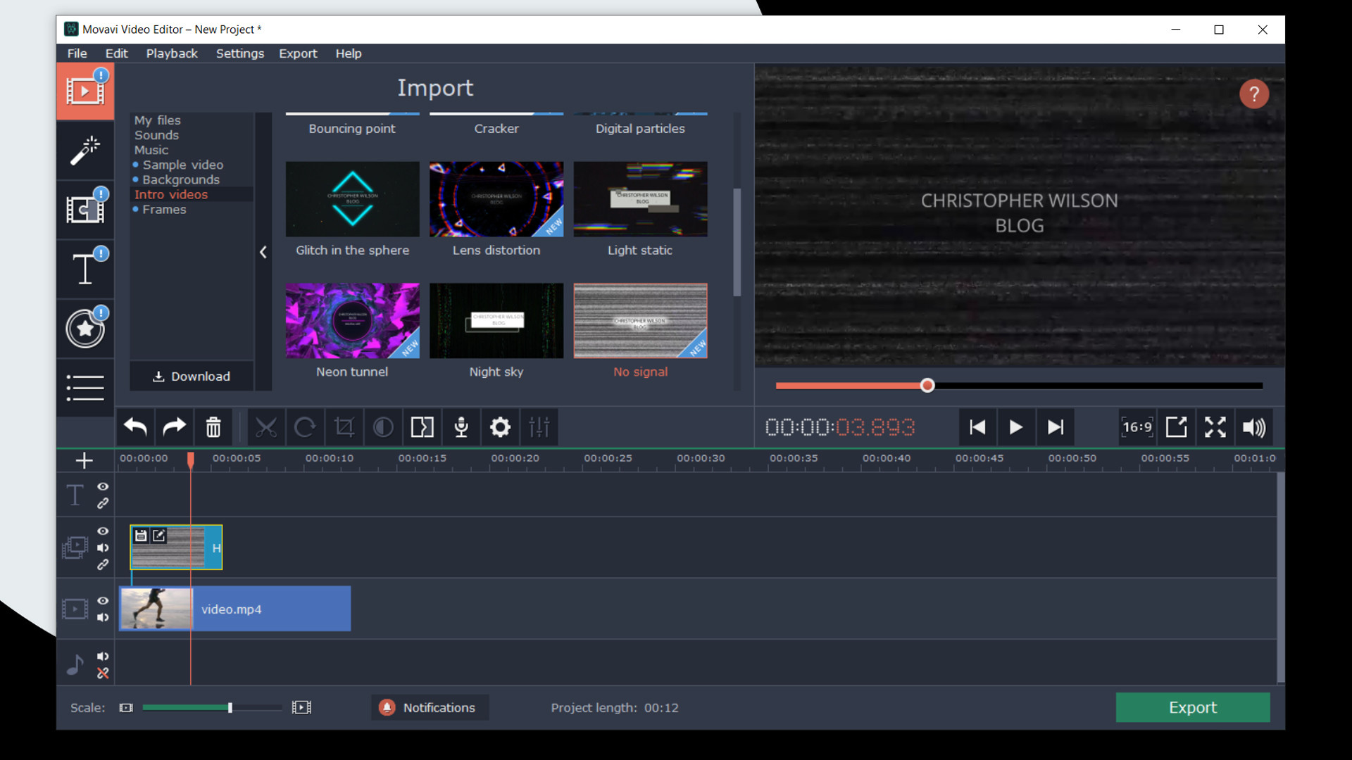 Movavi Video Editor Plus 2020 Effects - VHS Intro Pack DLC Steam CD Key screenshot 1