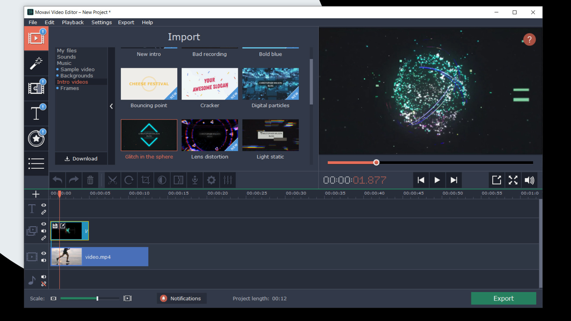 Movavi Video Editor Plus 2020 Effects - VHS Intro Pack DLC Steam CD Key screenshot 4