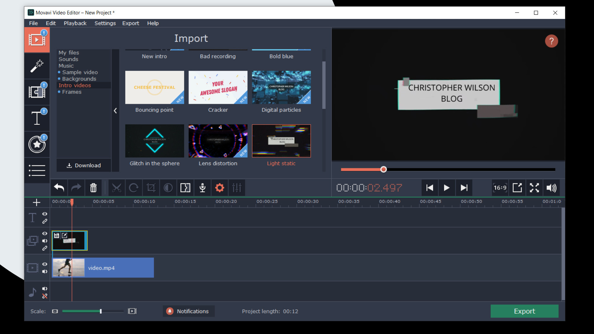 Movavi Video Editor Plus 2020 Effects - VHS Intro Pack DLC Steam CD Key screenshot 5