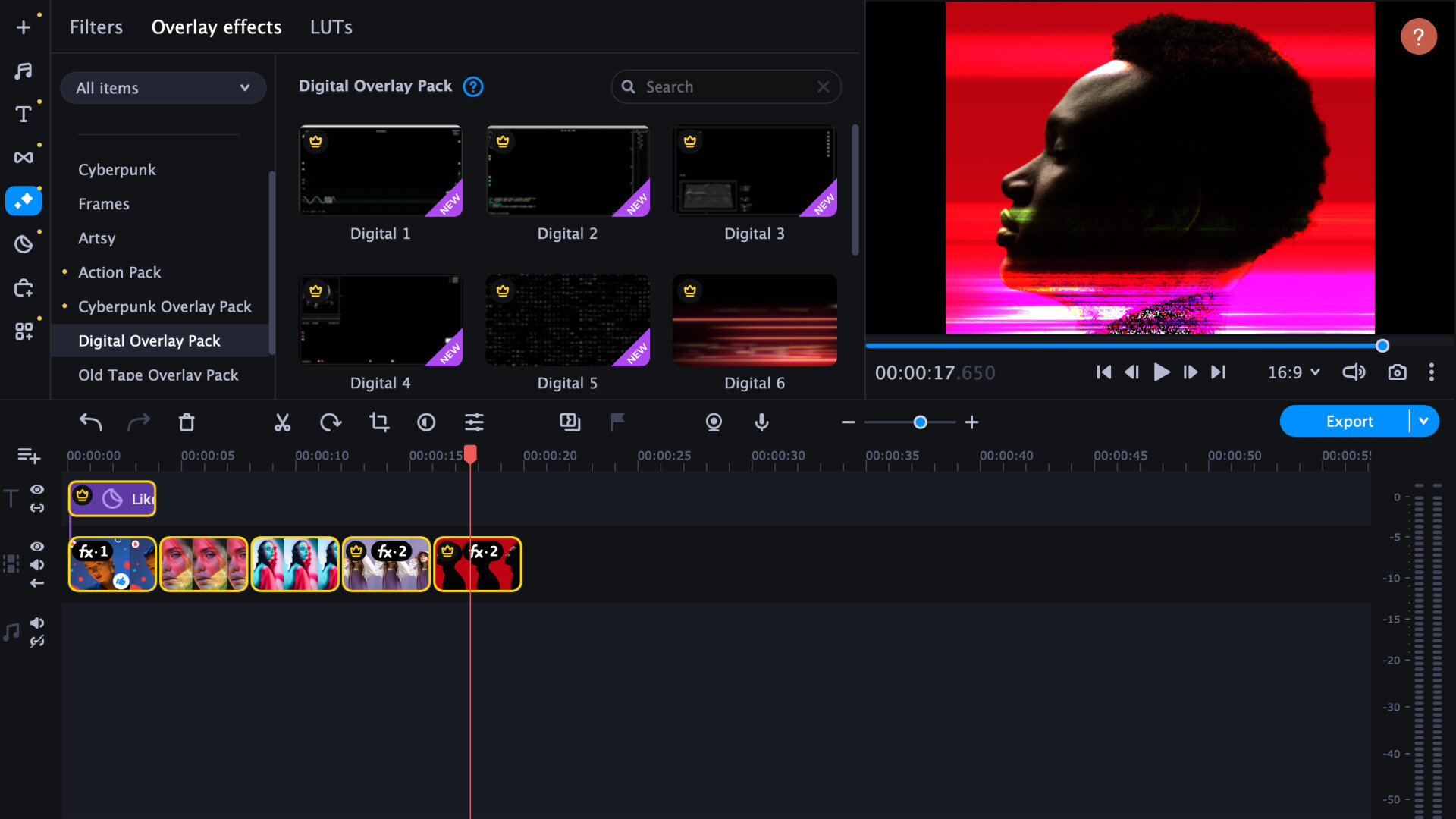 Movavi Video Editor 2023 - Digital Overlay Pack DLC PC Steam CD Key screenshot 1