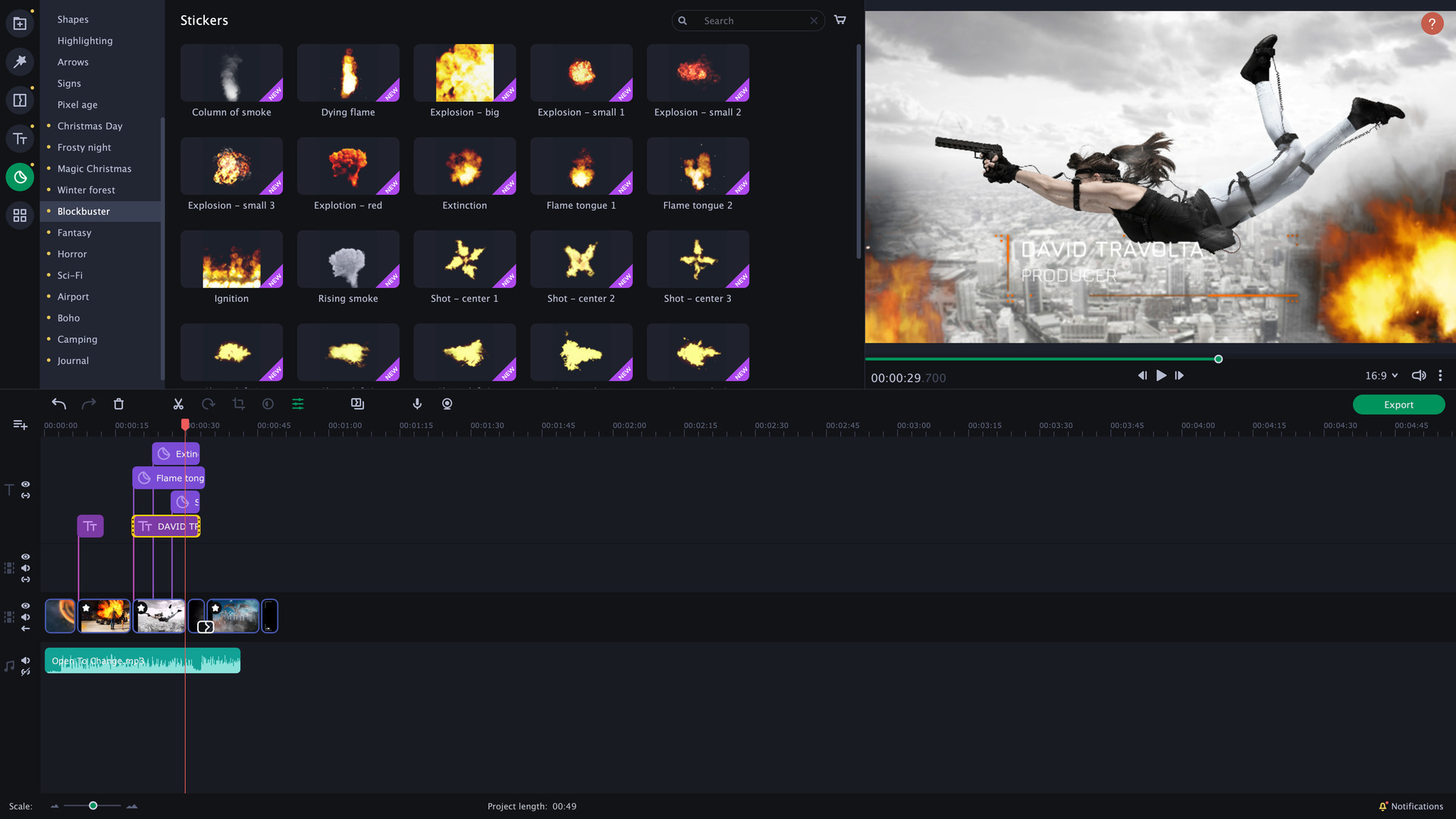 Movavi Slideshow Maker 8 Effects - Cinematic Set DLC PC Steam CD Key screenshot 2