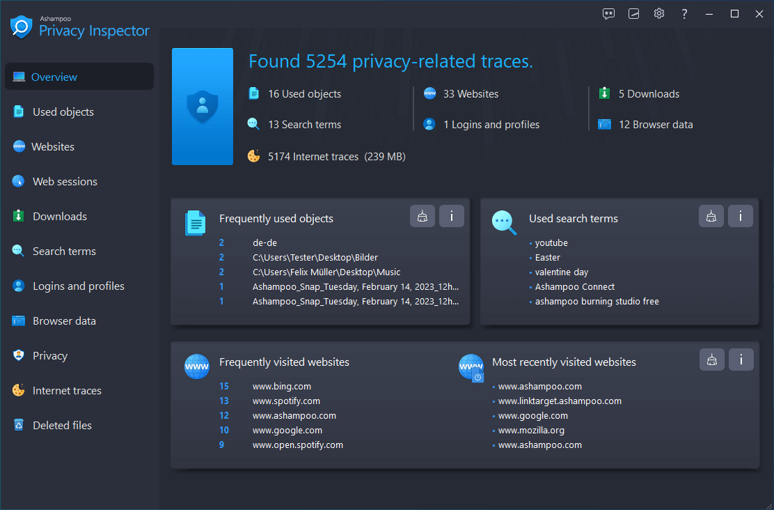 Ashampoo Privacy Inspector Activation Key screenshot 1