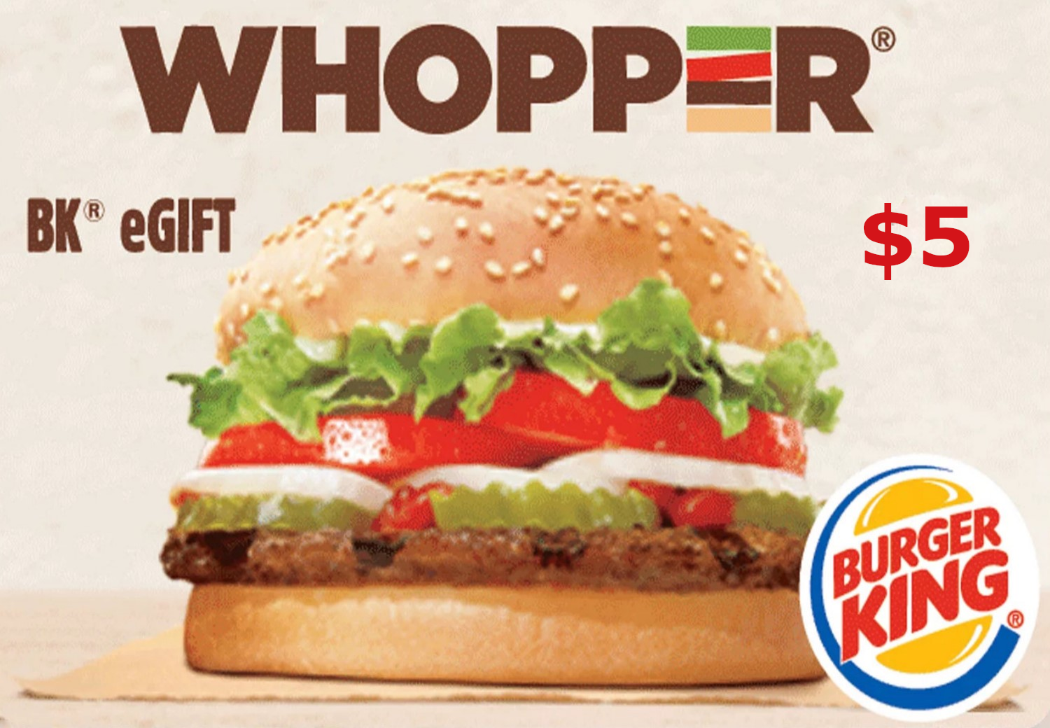 Burger King $5 Gift Card US screenshot 1
