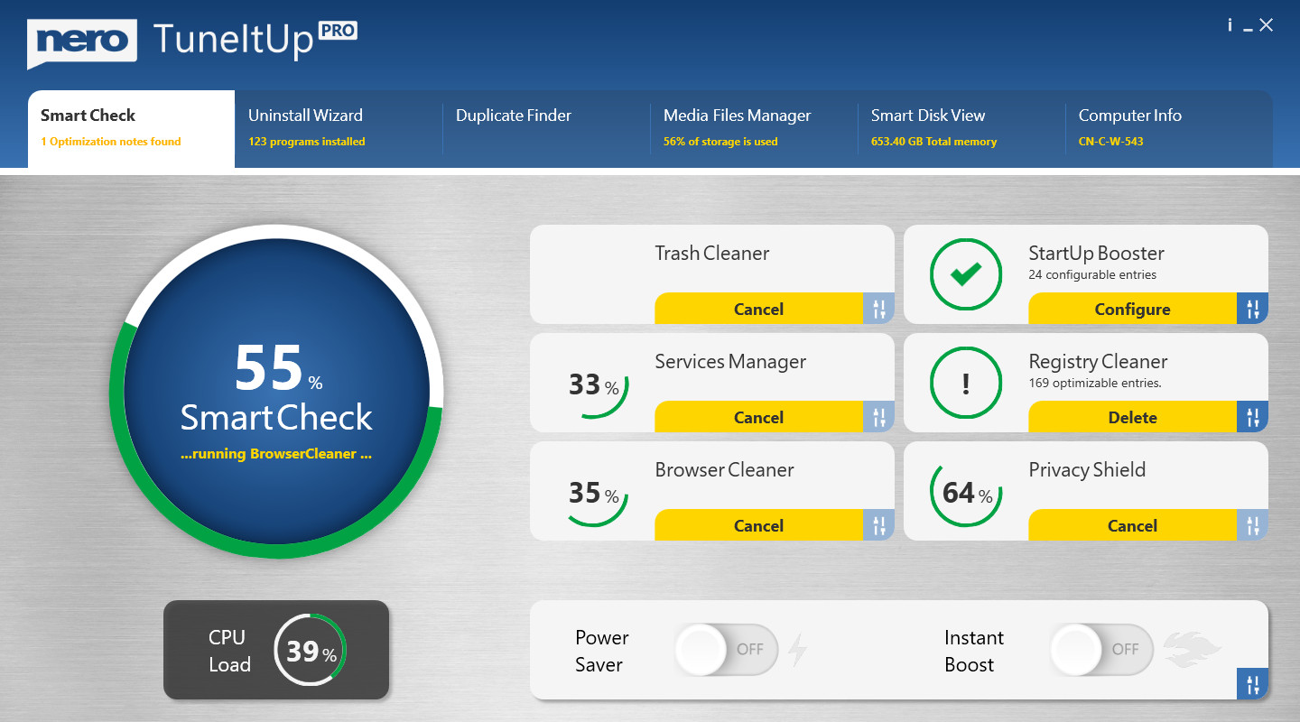 Nero TuneItUp PRO  Key (1 Year / 1 PC) screenshot 1