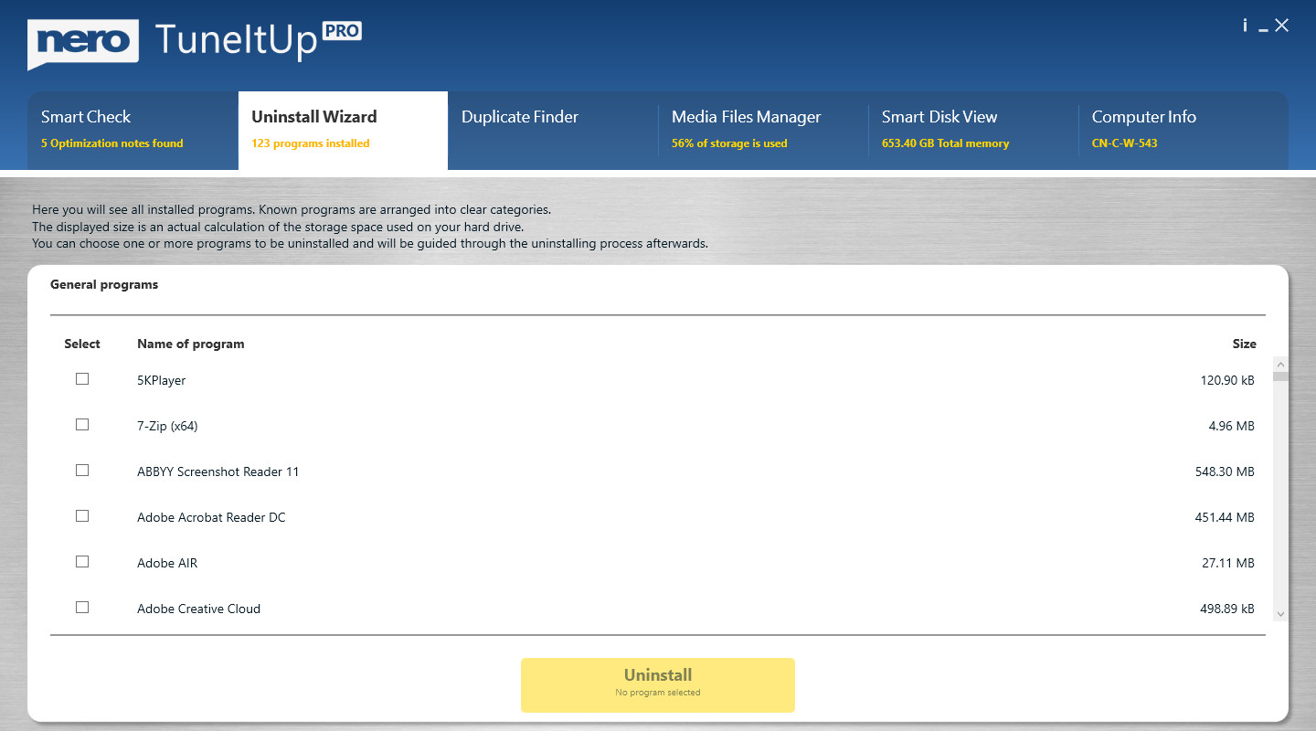 Nero TuneItUp PRO  Key (1 Year / 1 PC) screenshot 2