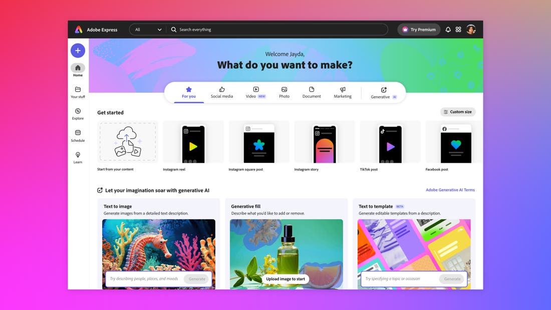 Adobe Express Premium - 6 Months Subscription Key screenshot 1