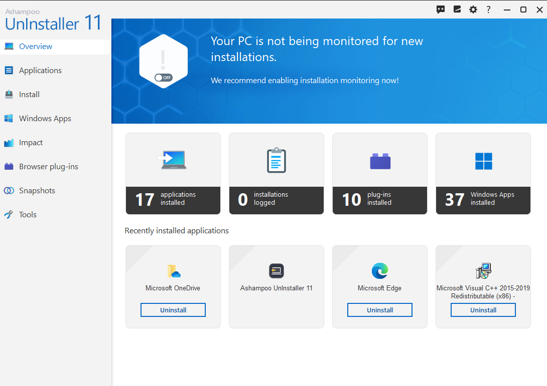 Ashampoo UnInstaller 11 Activation Key (2 PCs) screenshot 6