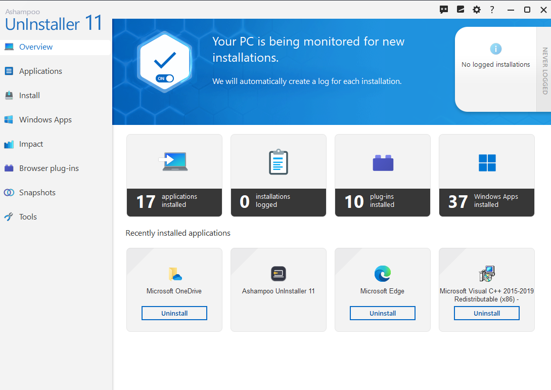 Ashampoo UnInstaller 11 Activation Key (2 PCs) screenshot 3
