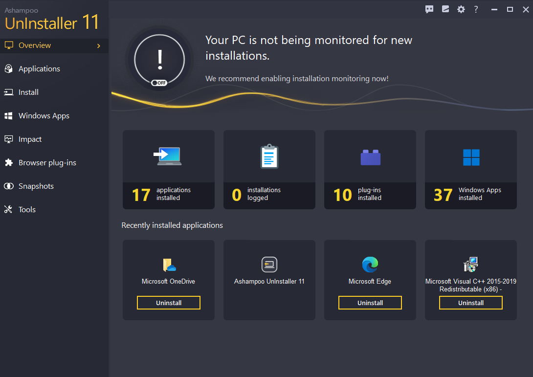 Ashampoo UnInstaller 11 Activation Key (2 PCs) screenshot 2