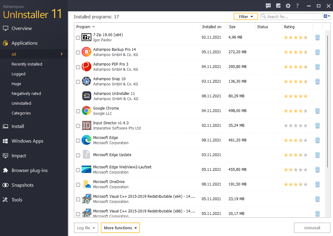 Ashampoo UnInstaller 11 Activation Key (2 PCs) screenshot 11