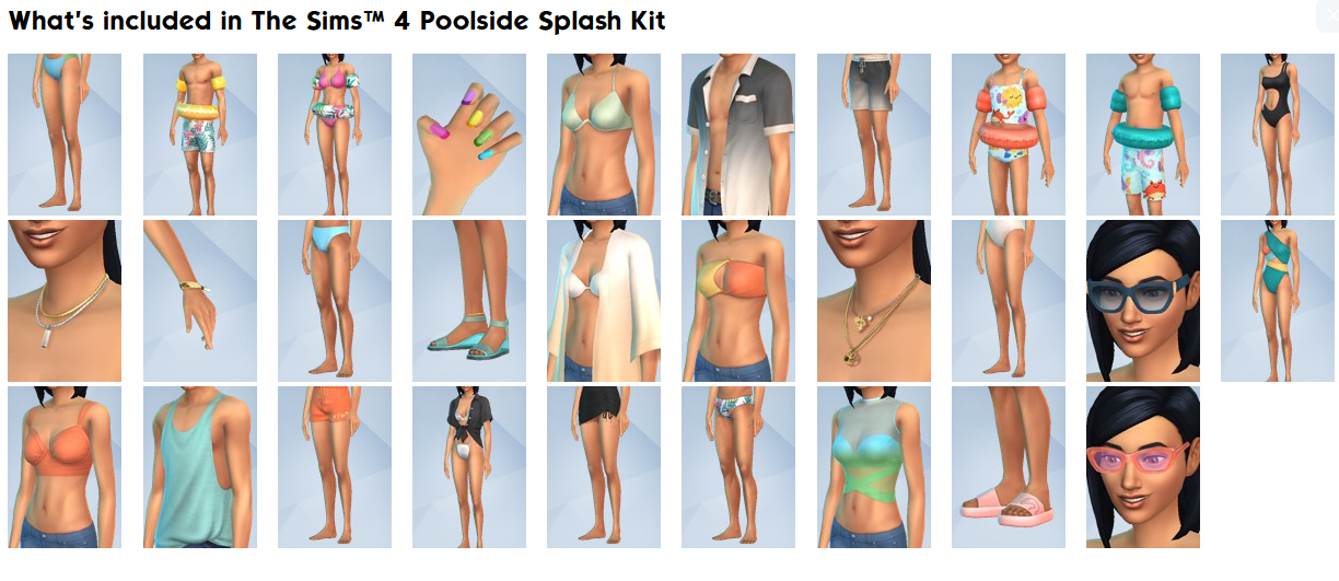 The Sims 4 - Poolside Splash Kit DLC EU PC EA App CD Key screenshot 3