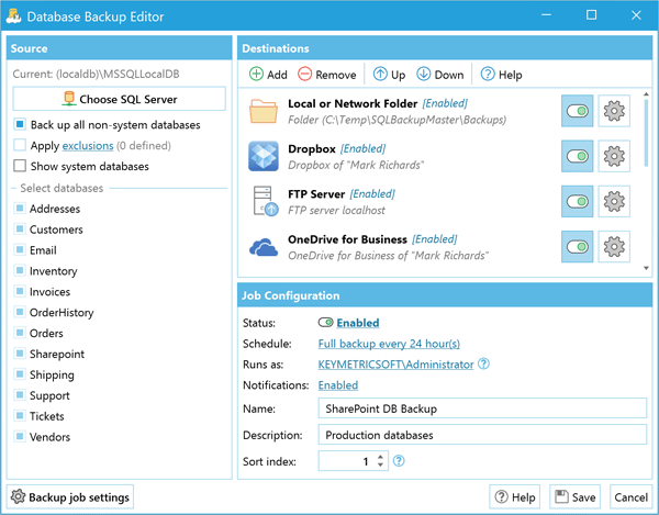 SQL Backup Master 6 Enterprise Edition CD Key (2 PCs) screenshot 1