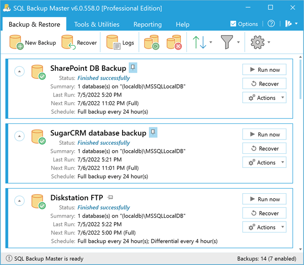 SQL Backup Master 6 Enterprise Edition CD Key (2 PCs) screenshot 4
